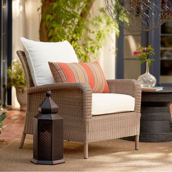 Sunbrella® Pottery Barn Passage Striped Outdoor Lumbar Throw Pillow - Picture 3 of 7